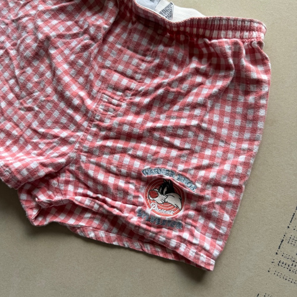 Vintage‎ 90s Acme Clothing Co Sylvester Looney Tunes Gingham Boxer Shorts